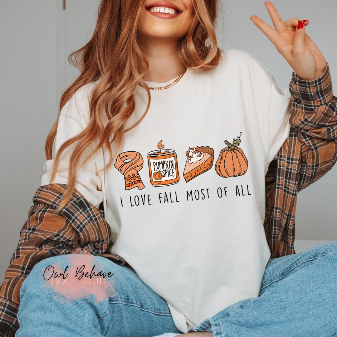 I Love Fall Most Of All Adult T-Shirt