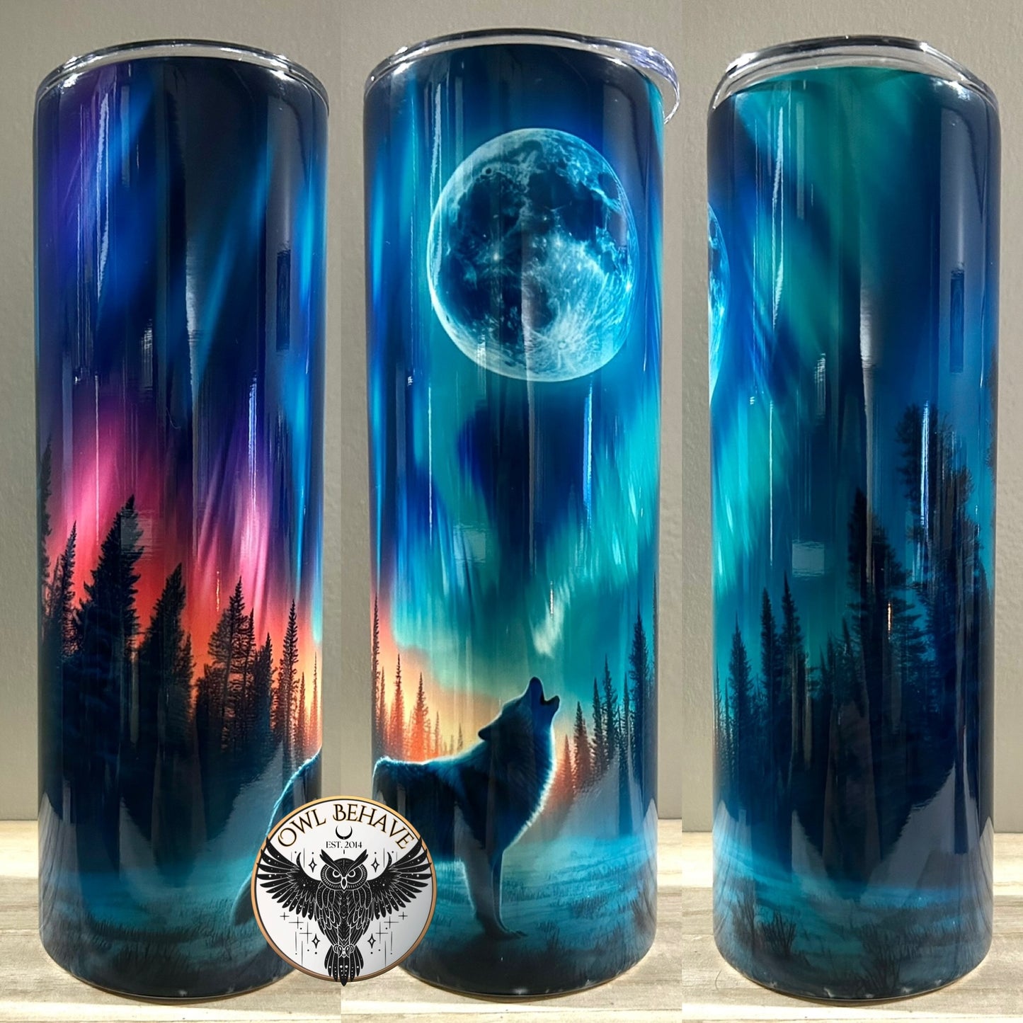 Wolf Northern Lights Tumbler