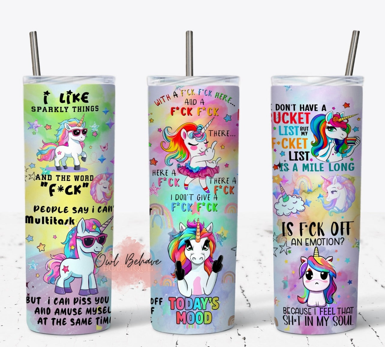 Sarcastic Unicorn Sublimation Tumbler
