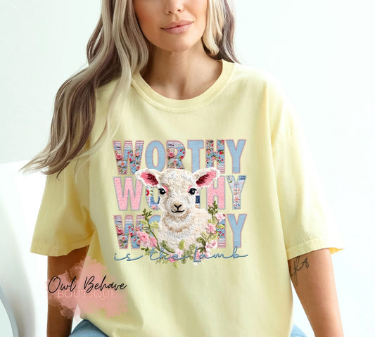 Worthy Is The Lamb Adult T-Shirt