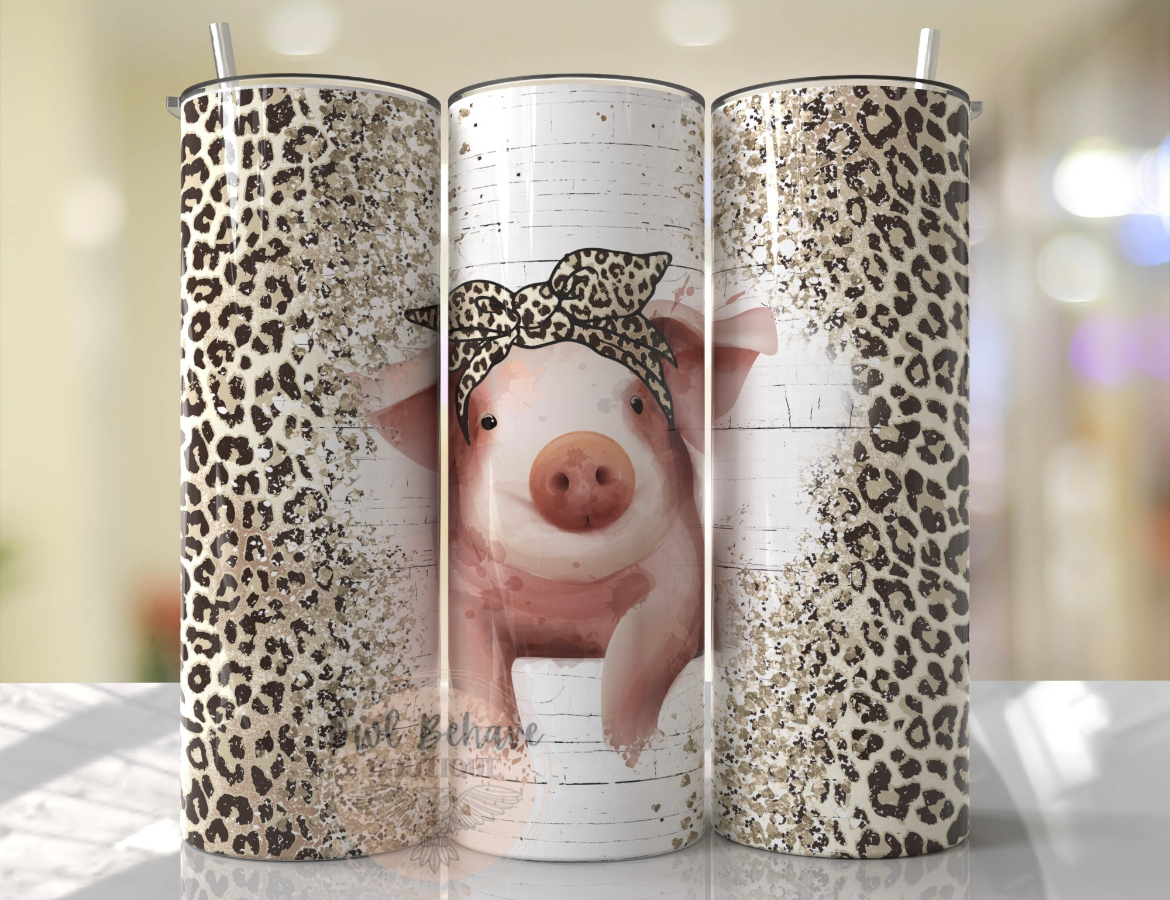 Leopard Pig Sublimation Tumbler