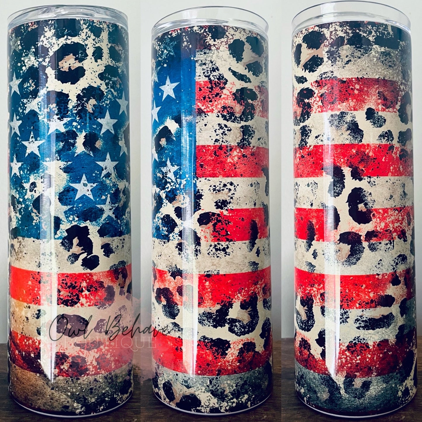 Leopard Flag Sublimation Tumbler