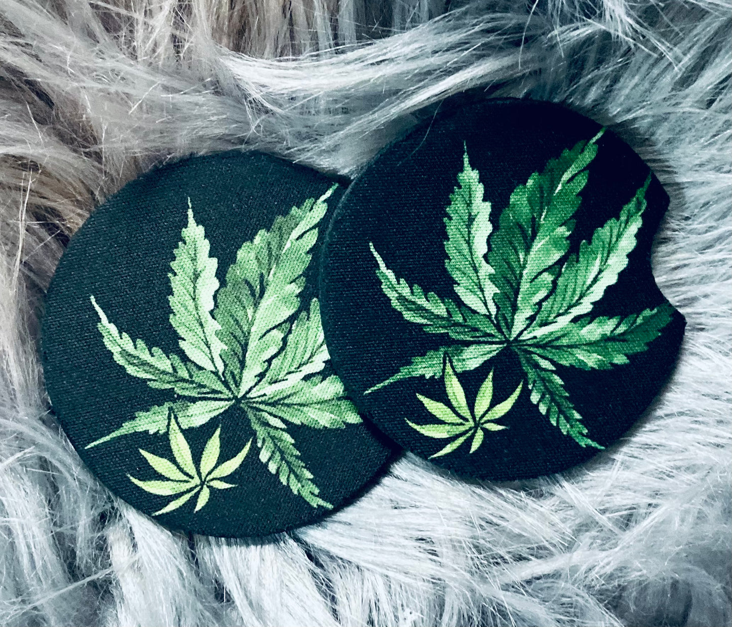 Pot Leaf Neoprene Car Coaster Set