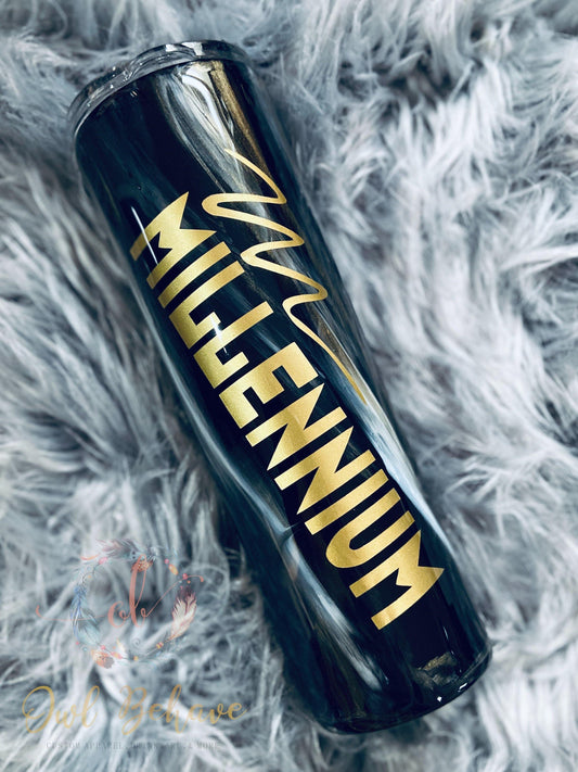 Black Marble Tumbler - OwlBehave