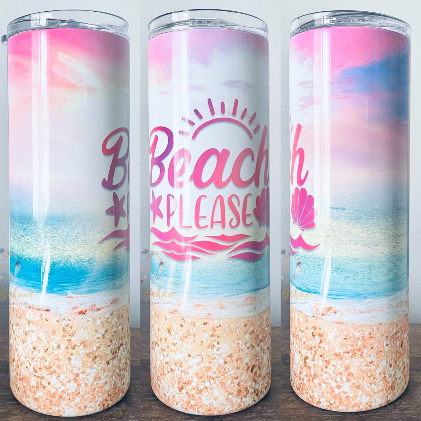 Beach Please Sublimation Tumbler