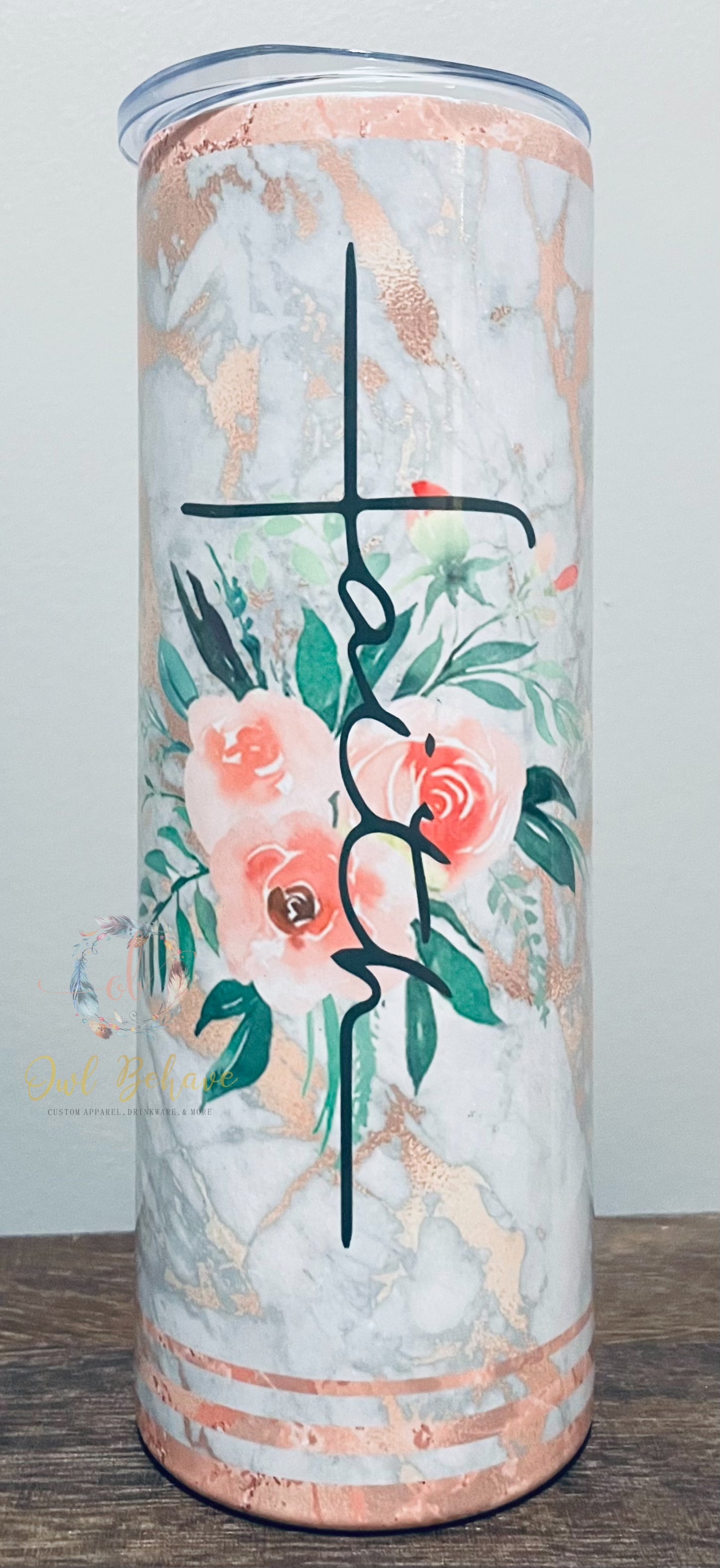 Faith Cross Marble Sublimation Tumbler