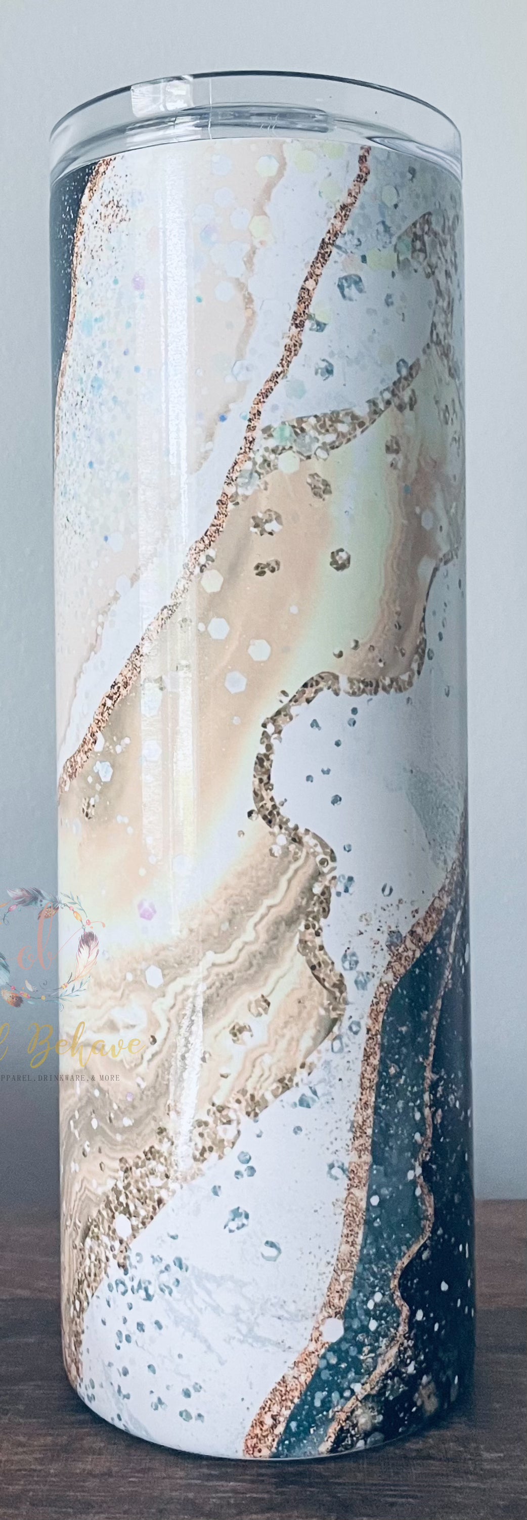 Black/Gold Marble Sublimation Tumbler