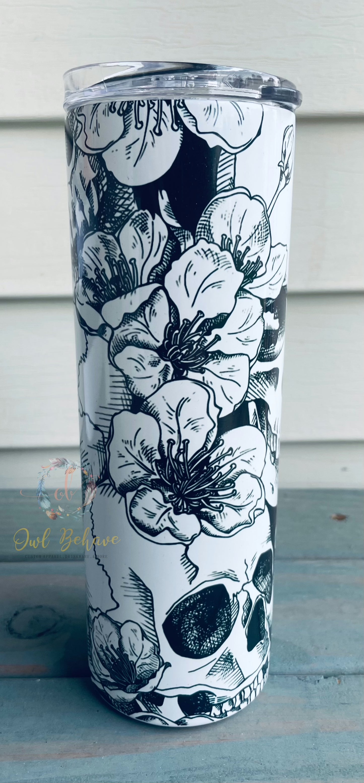 Floral Skulls Sublimation Tumbler