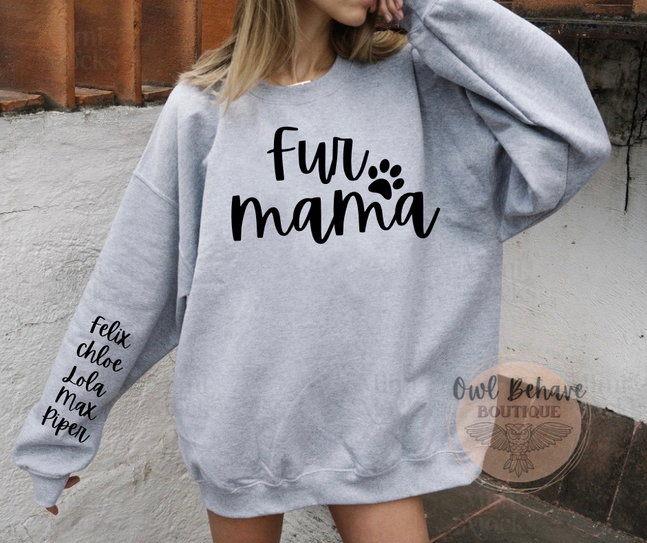 Fur Mama Custom Crewneck Sweatshirt