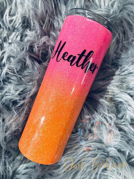 Sunshine Mixed With A Little Hurricane Glitter Tumbler