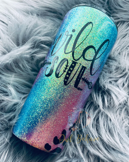 Wild Soul Leopard Glitter Tumbler