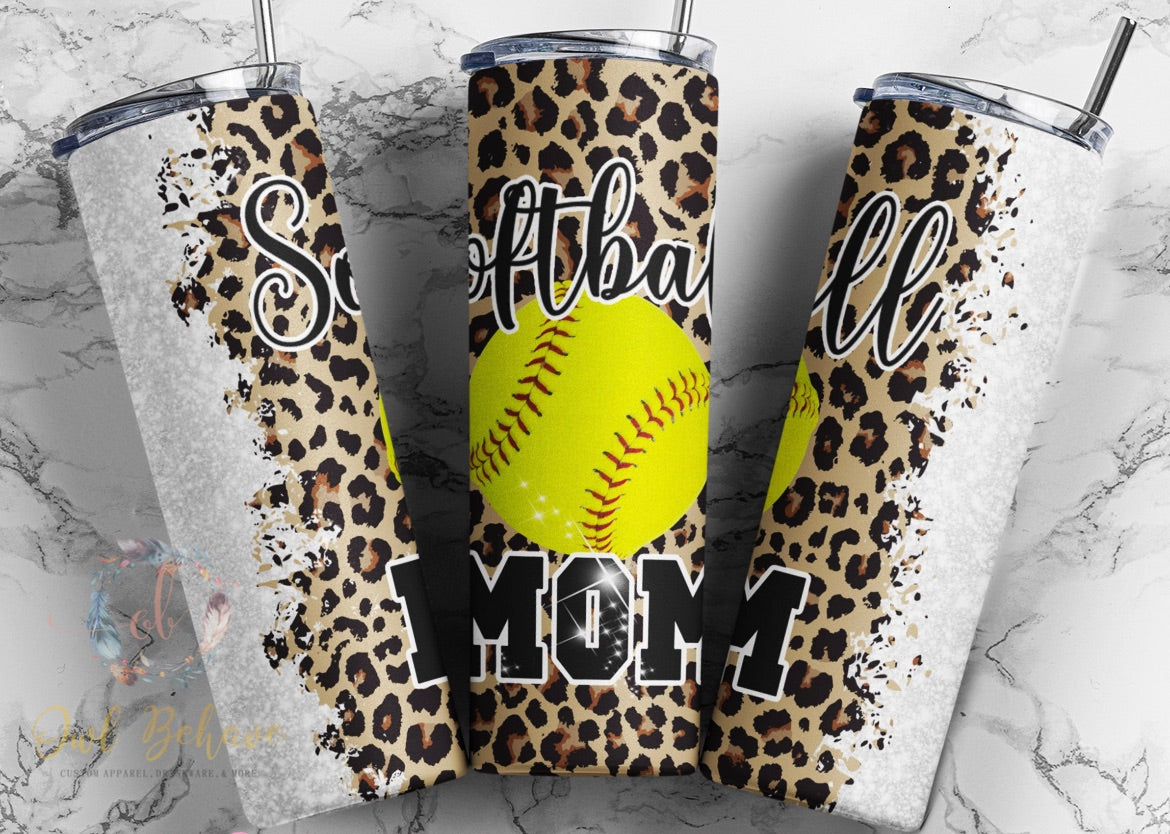 Softball Mom Sublimation Tumbler