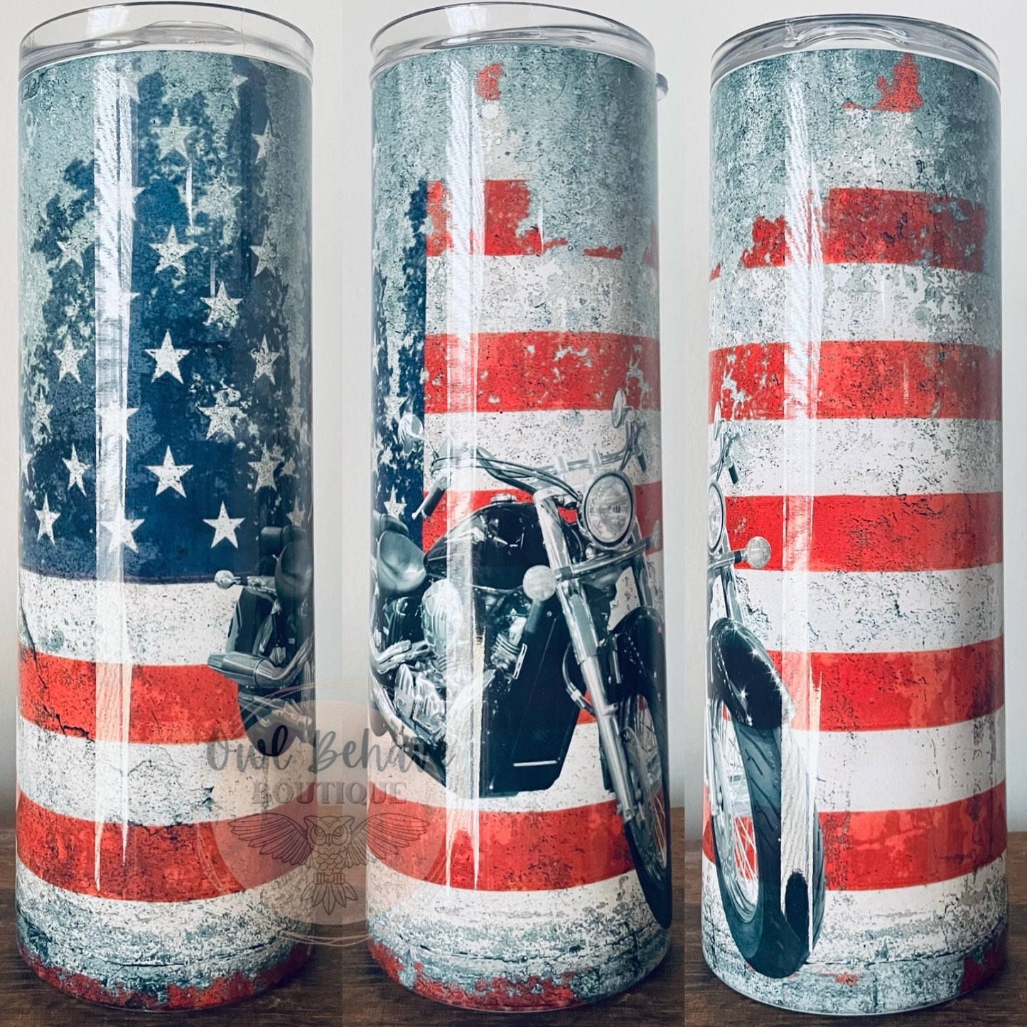 Motorcycle Flag Sublimation Tumbler