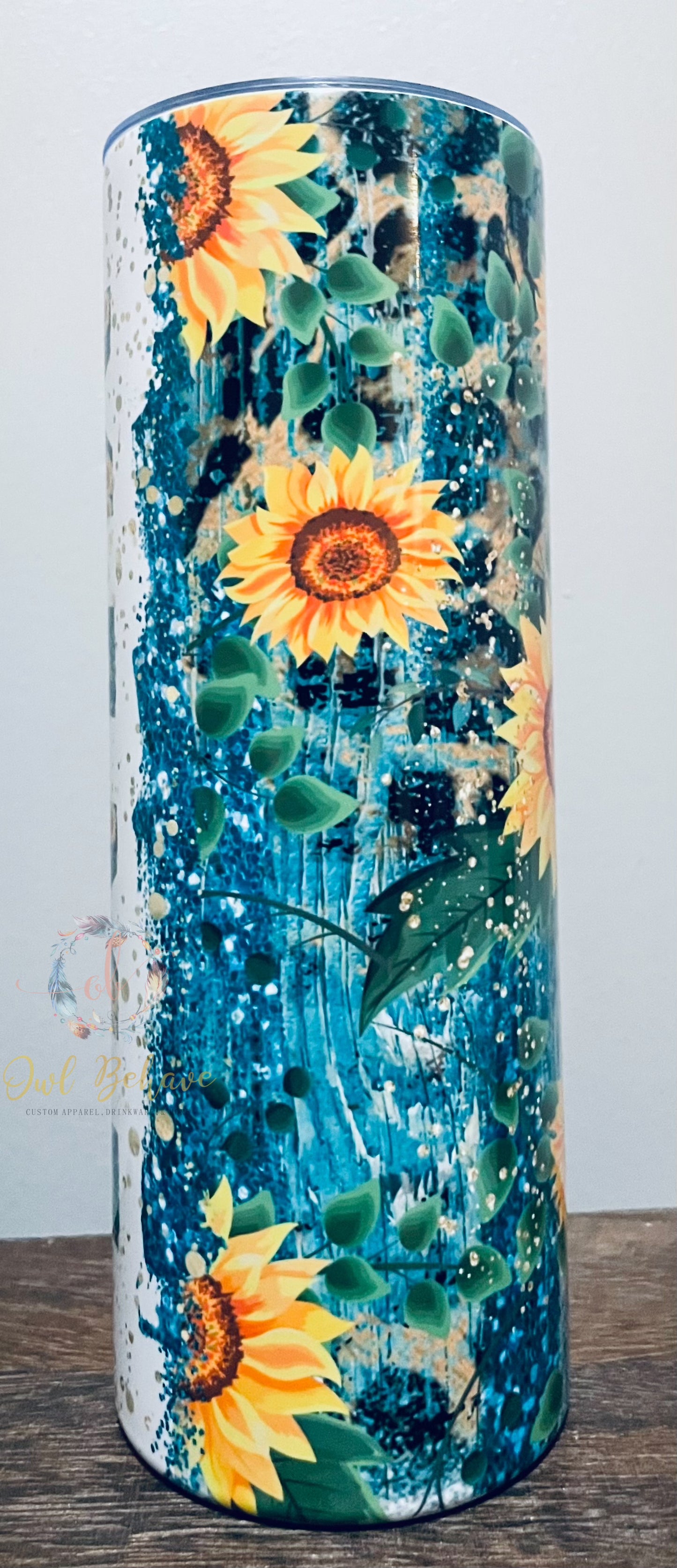Mama Teal Sunflower Sublimation Tumbler