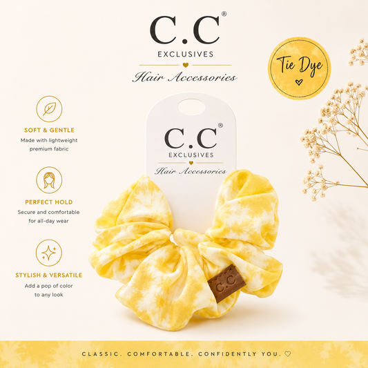 Yellow Tie Dye C.C Hair Scrunchie