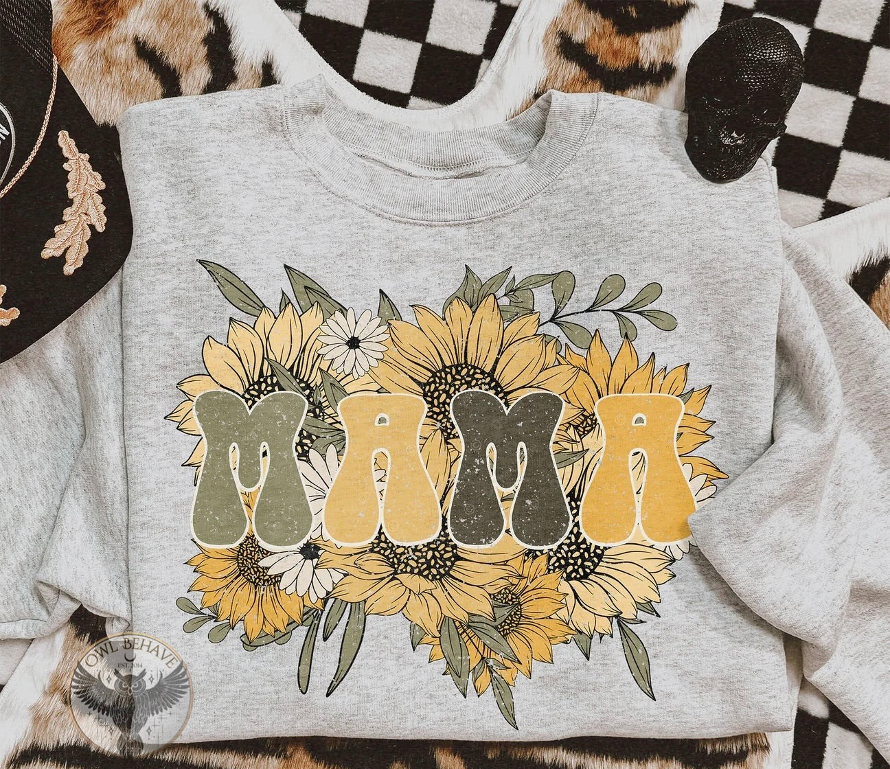 Mama Sunflower Crewneck Sweatshirt