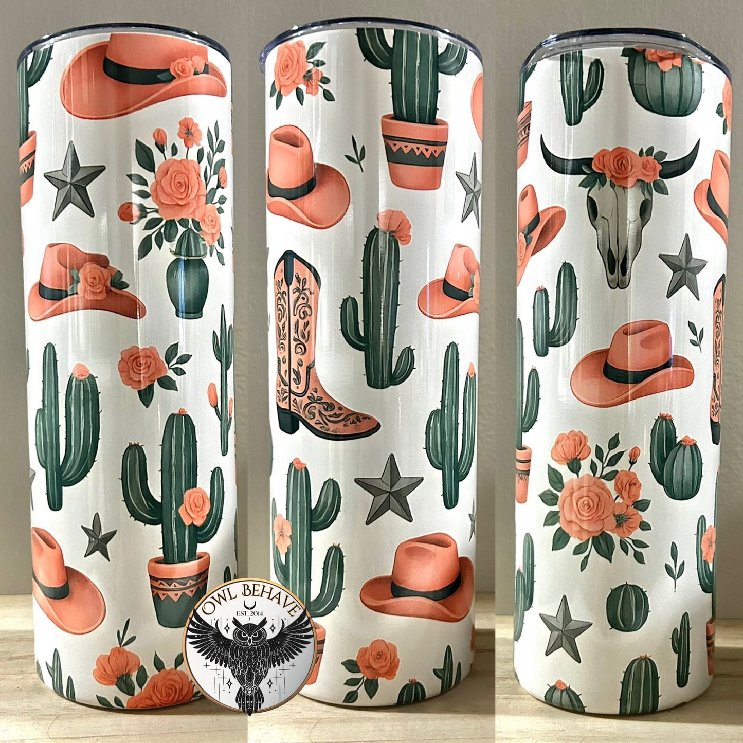 Pink Western Tumbler