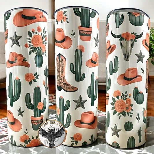 Pink Western Tumbler