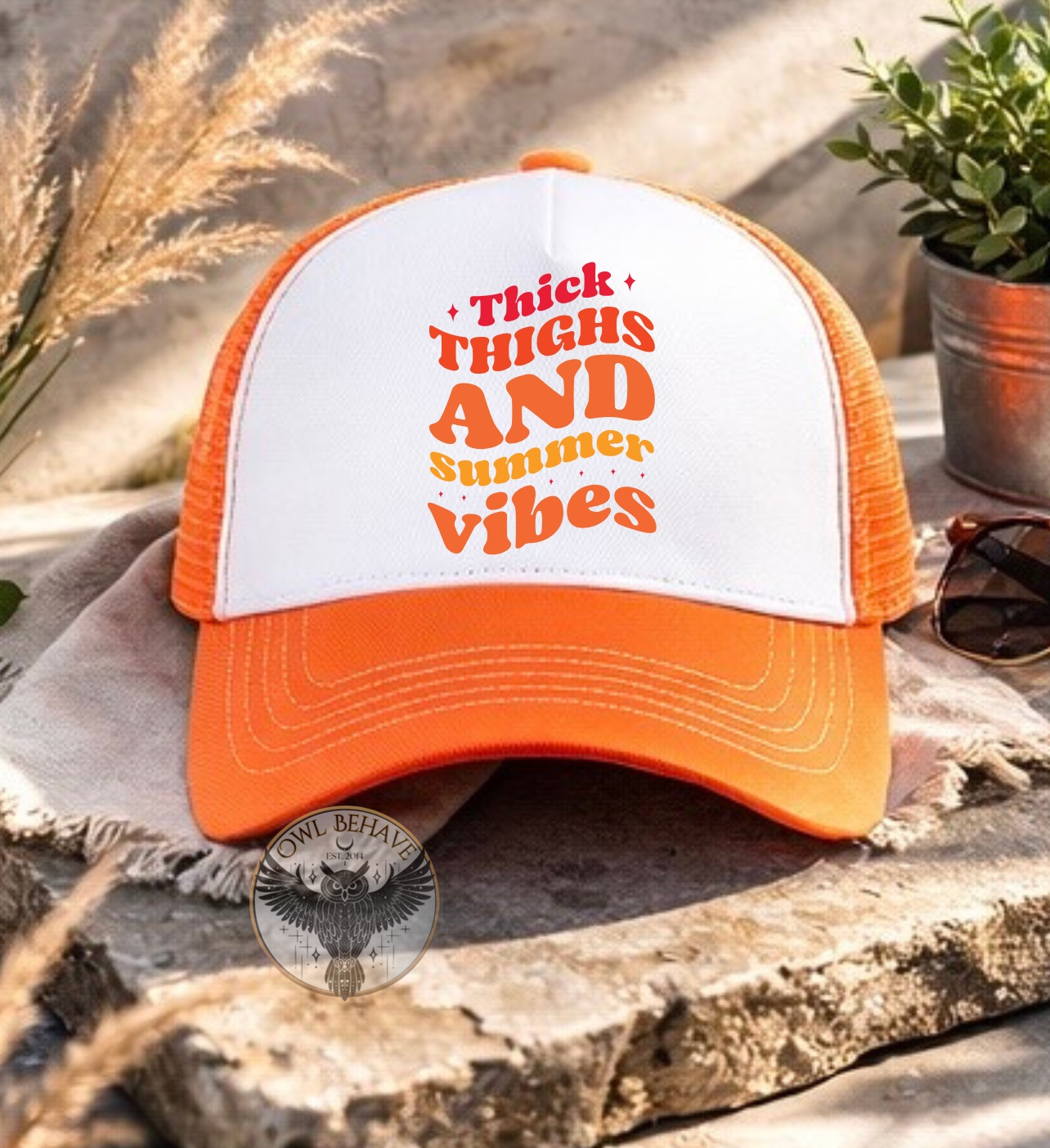 Thick Thighs and Summer Vibes Trucker Hat