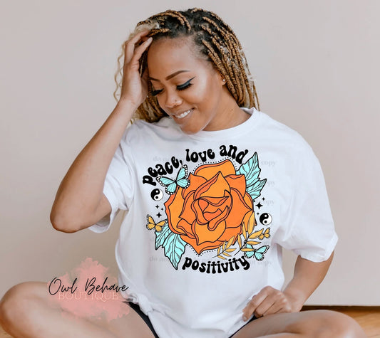Peace Love and Positivity Adult T-Shirt