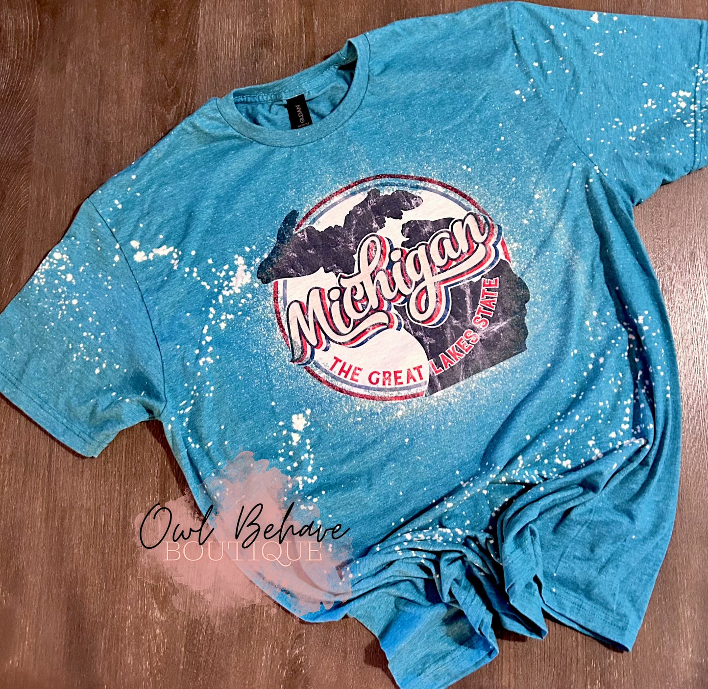 Retro Michigan Bleached Tee