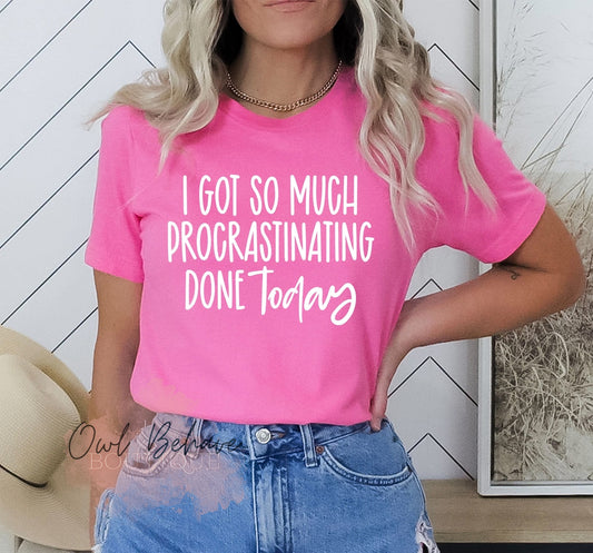 I Got So Much Procrastinating Done Today Adult T-Shirt