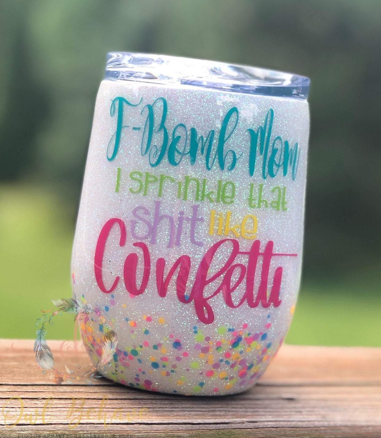 F-Bomb Mom Glitter Tumbler - OwlBehave 