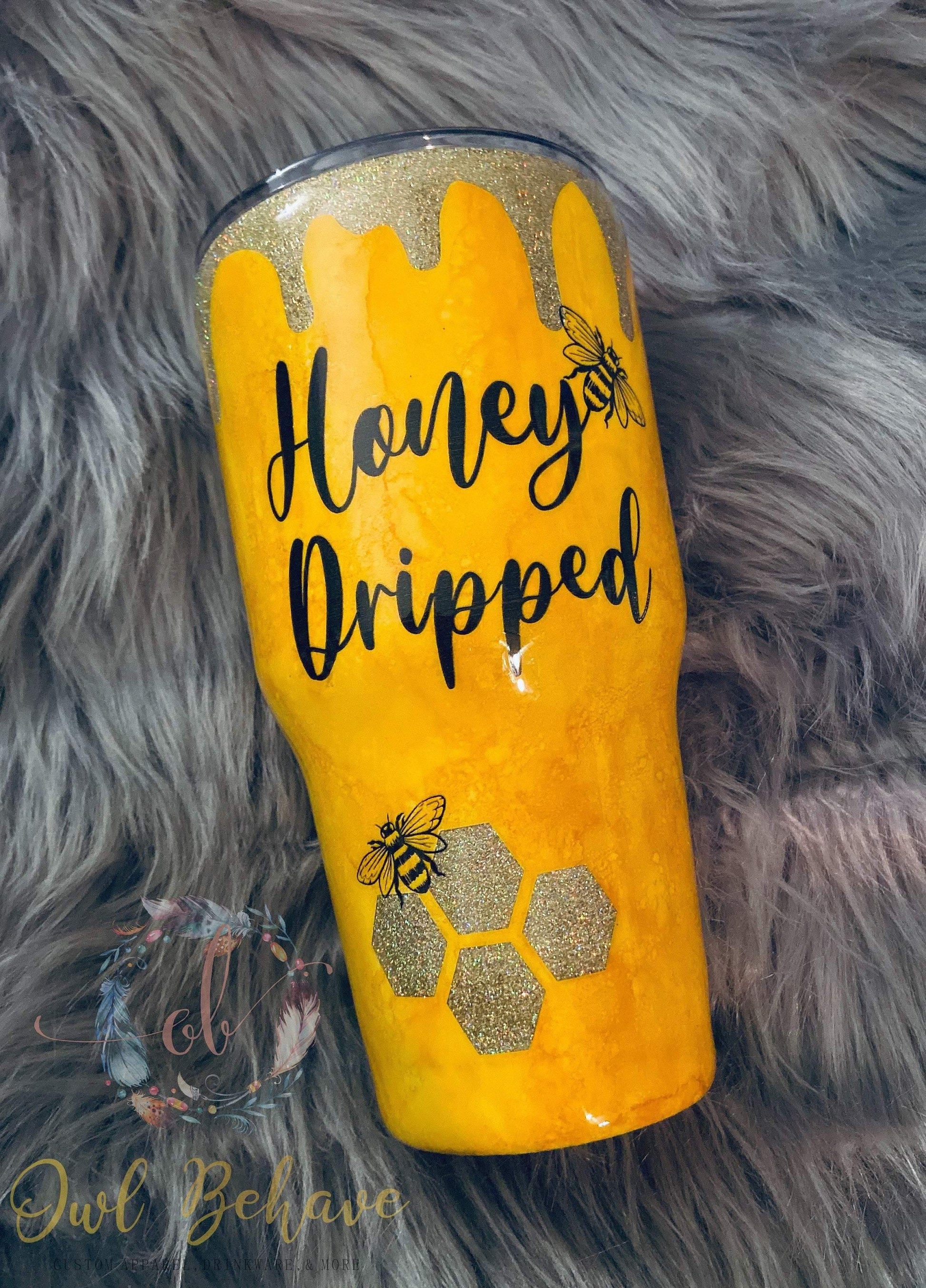 Bee Kind Glitter Tumbler - OwlBehave 