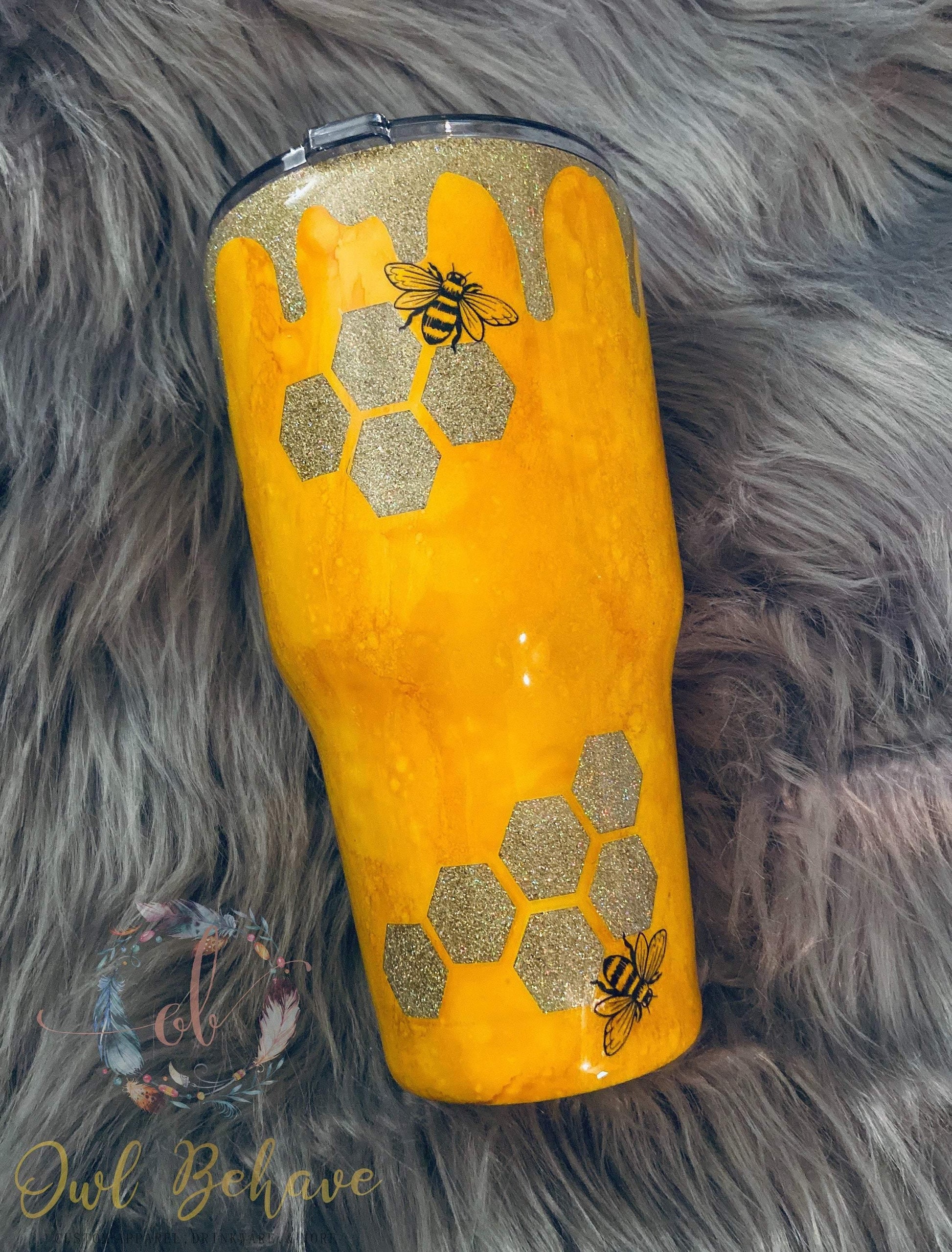 Bee Kind Glitter Tumbler - OwlBehave 