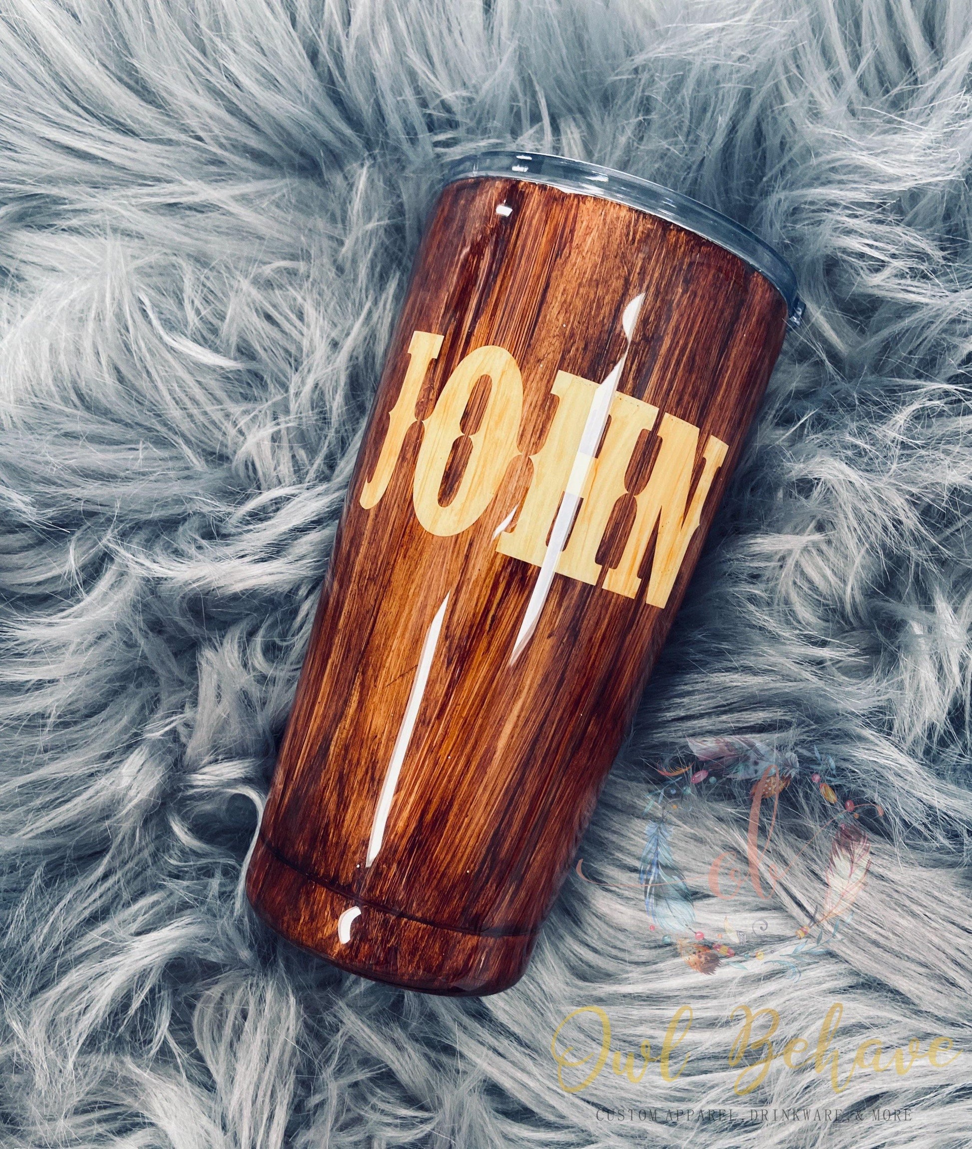 Deer Flag Woodgrain Tumbler - OwlBehave 