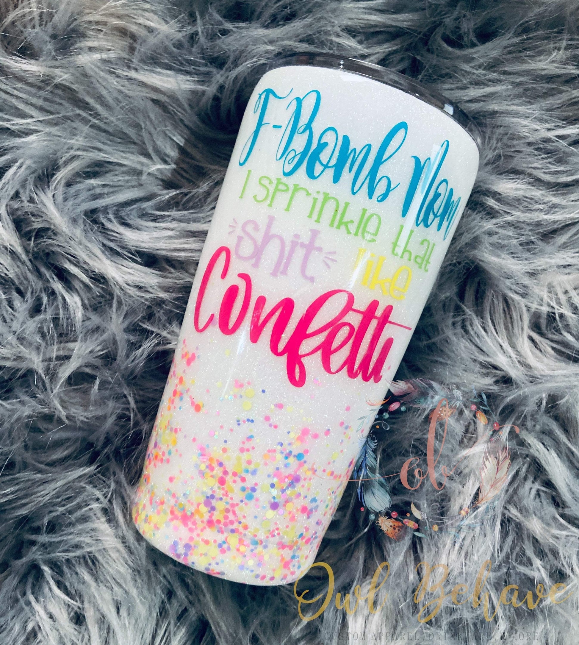 F-Bomb Mom Glitter Tumbler - OwlBehave 