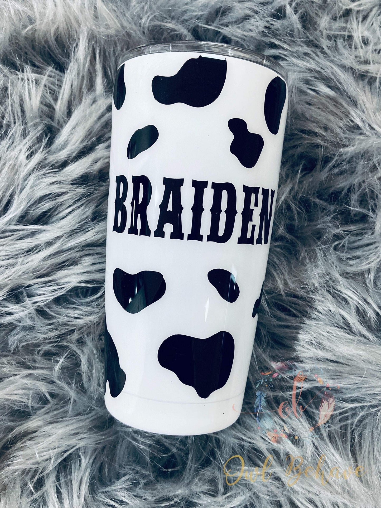 Cow Print Tumbler - OwlBehave 