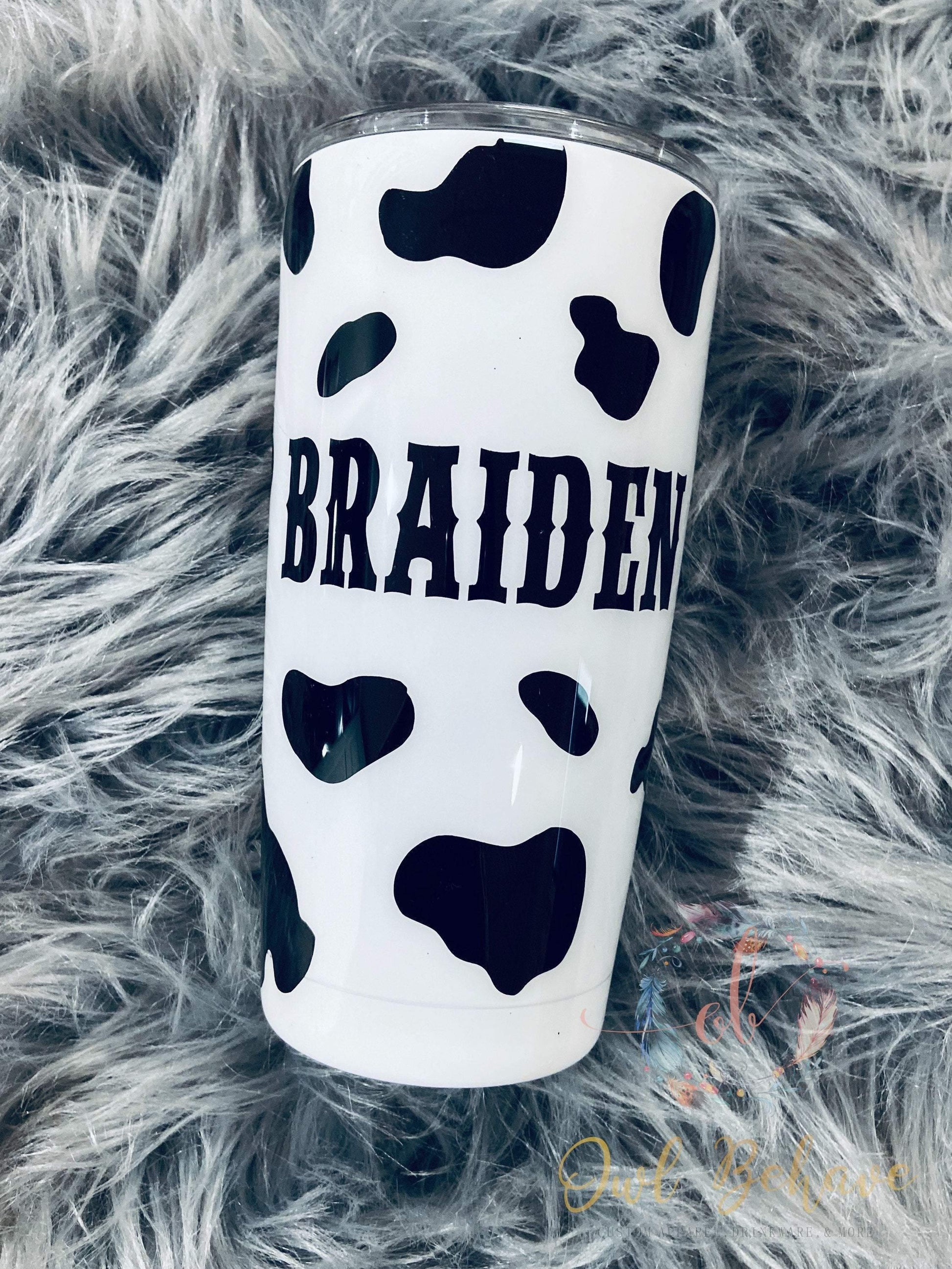 Cow Print Tumbler - OwlBehave 