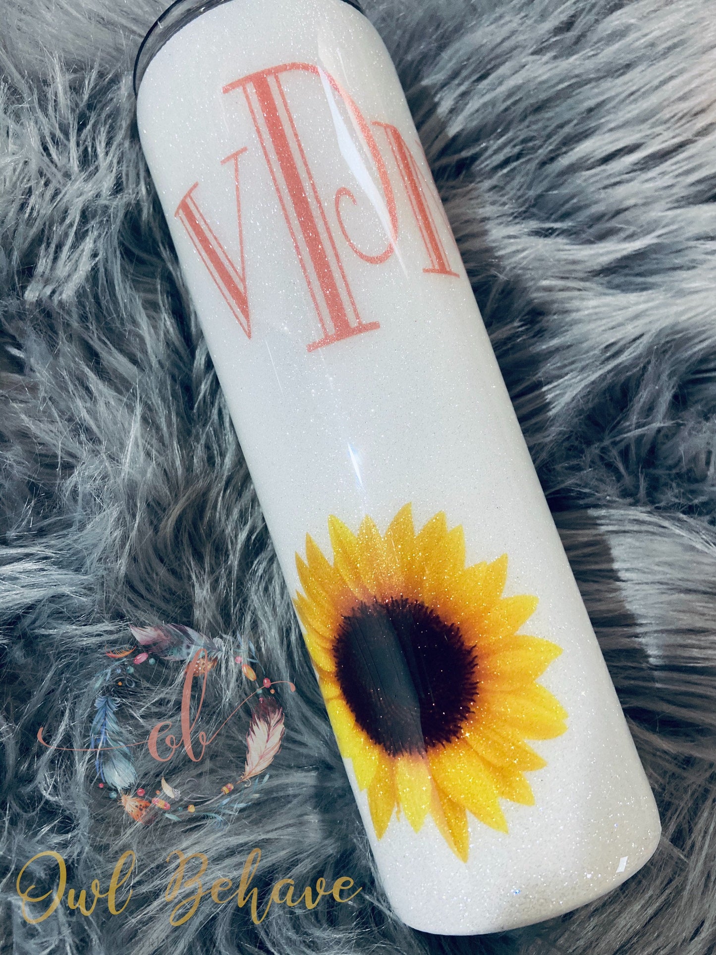 Sunflower UV Glitter Tumbler