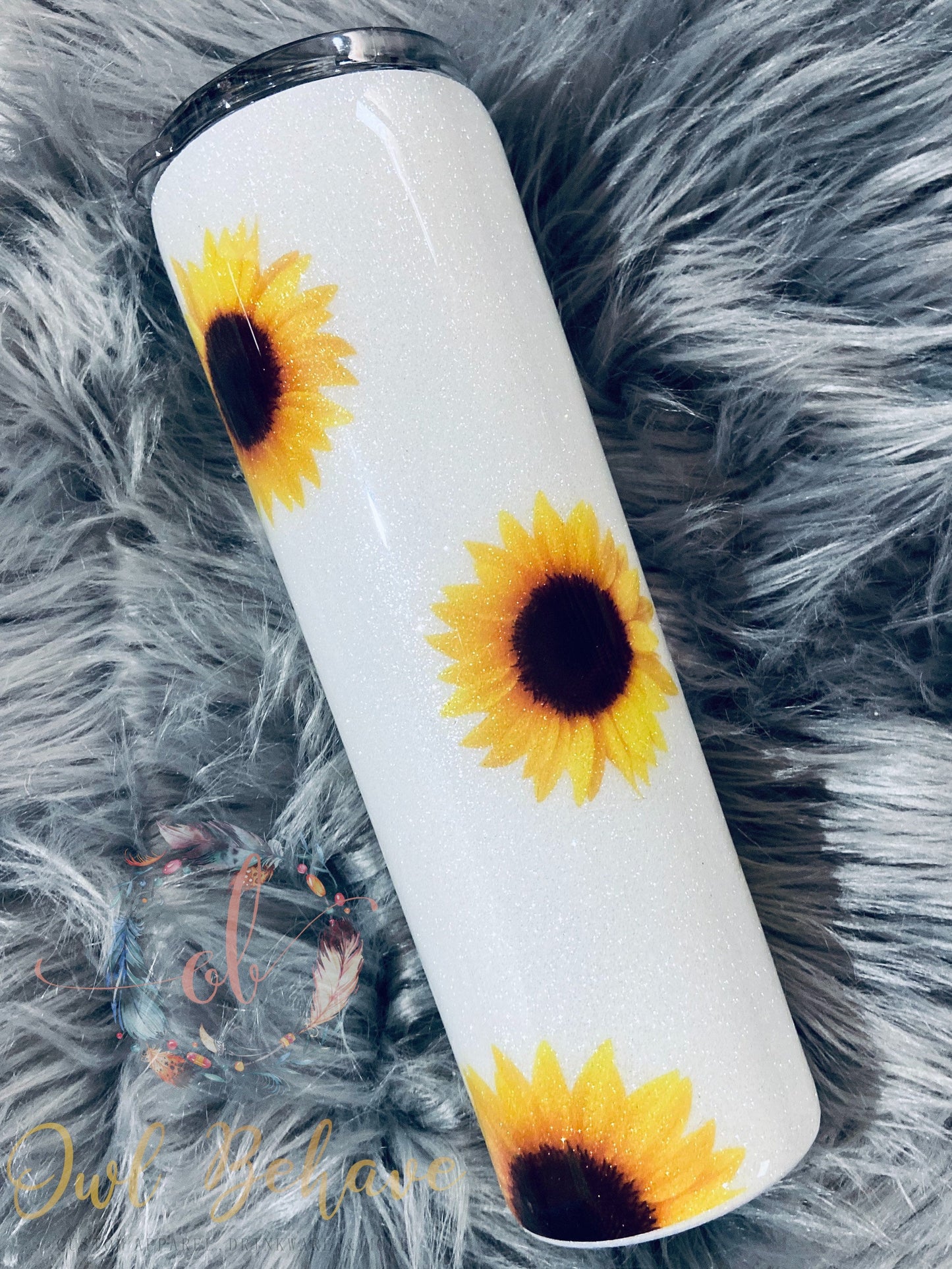 Sunflower UV Glitter Tumbler