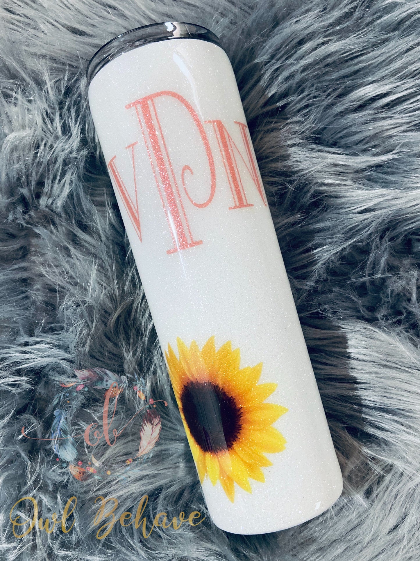 Sunflower UV Glitter Tumbler