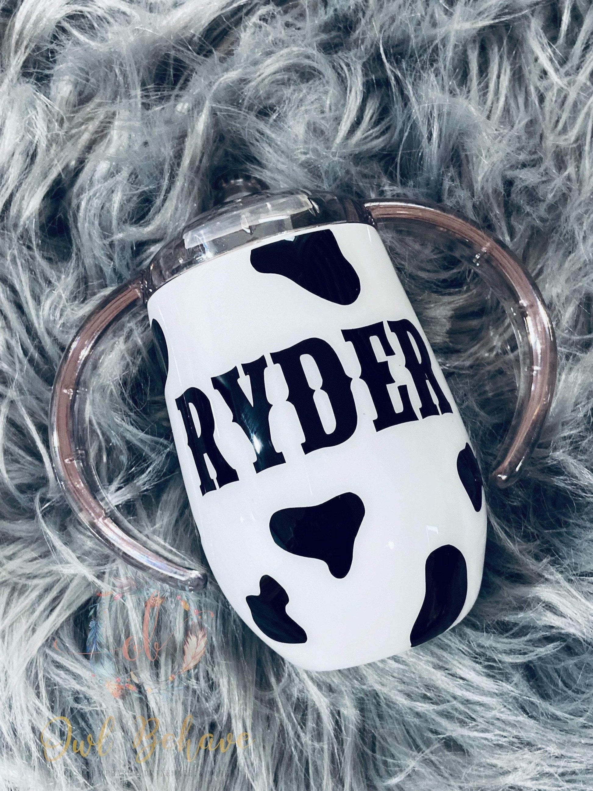 Cow Print Tumbler Water Bottle Zipper Pouch