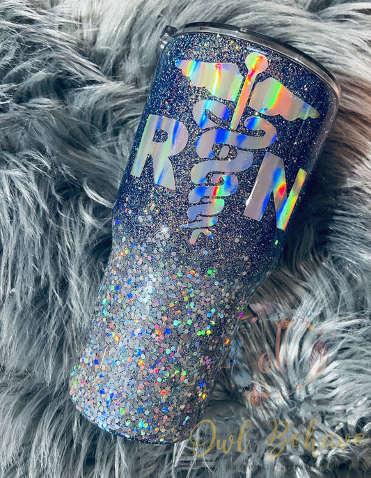 Registered Nurse Glitter Tumbler