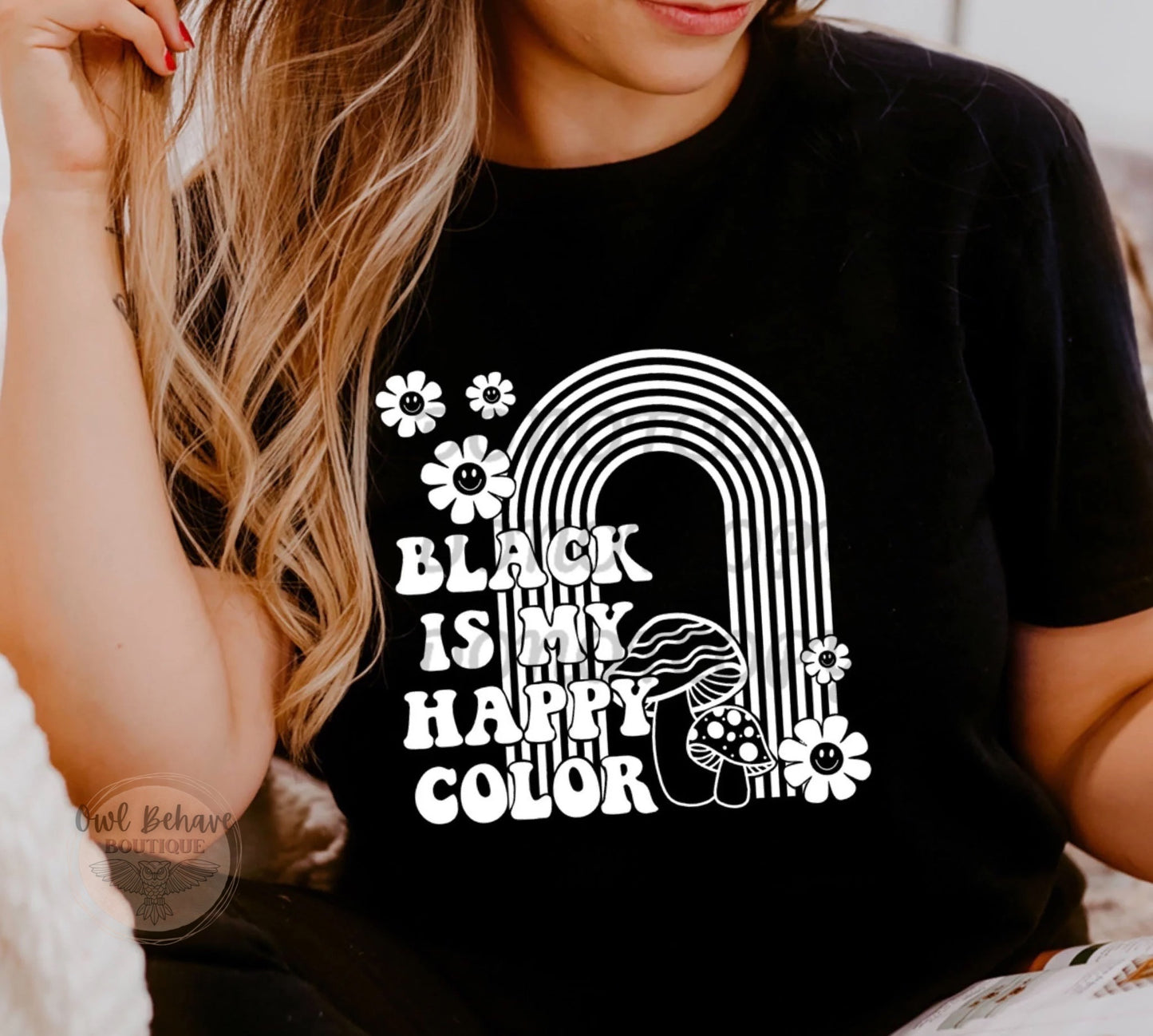 Black Is My Happy Color Adult T-Shirt