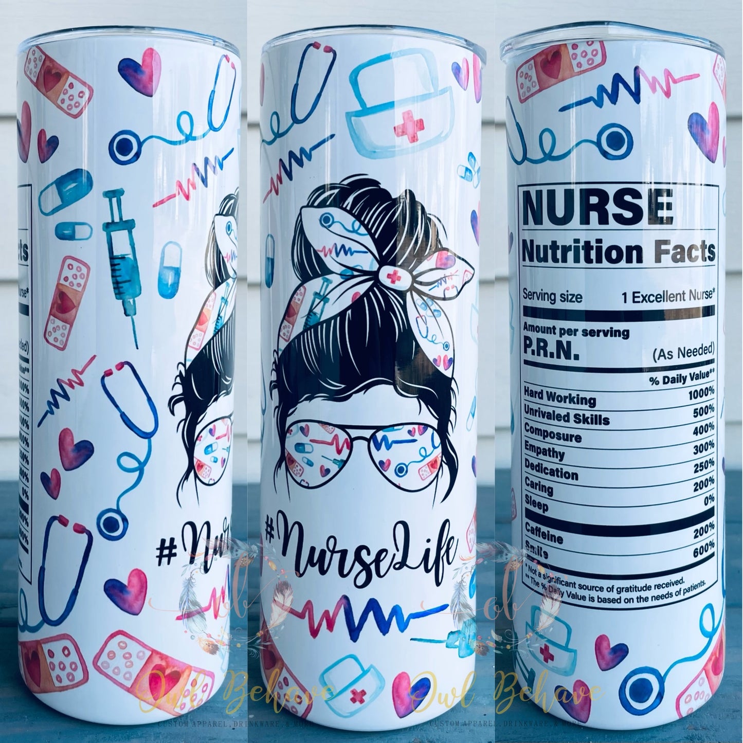 Nurse Nutrition Facts Sublimation Tumbler