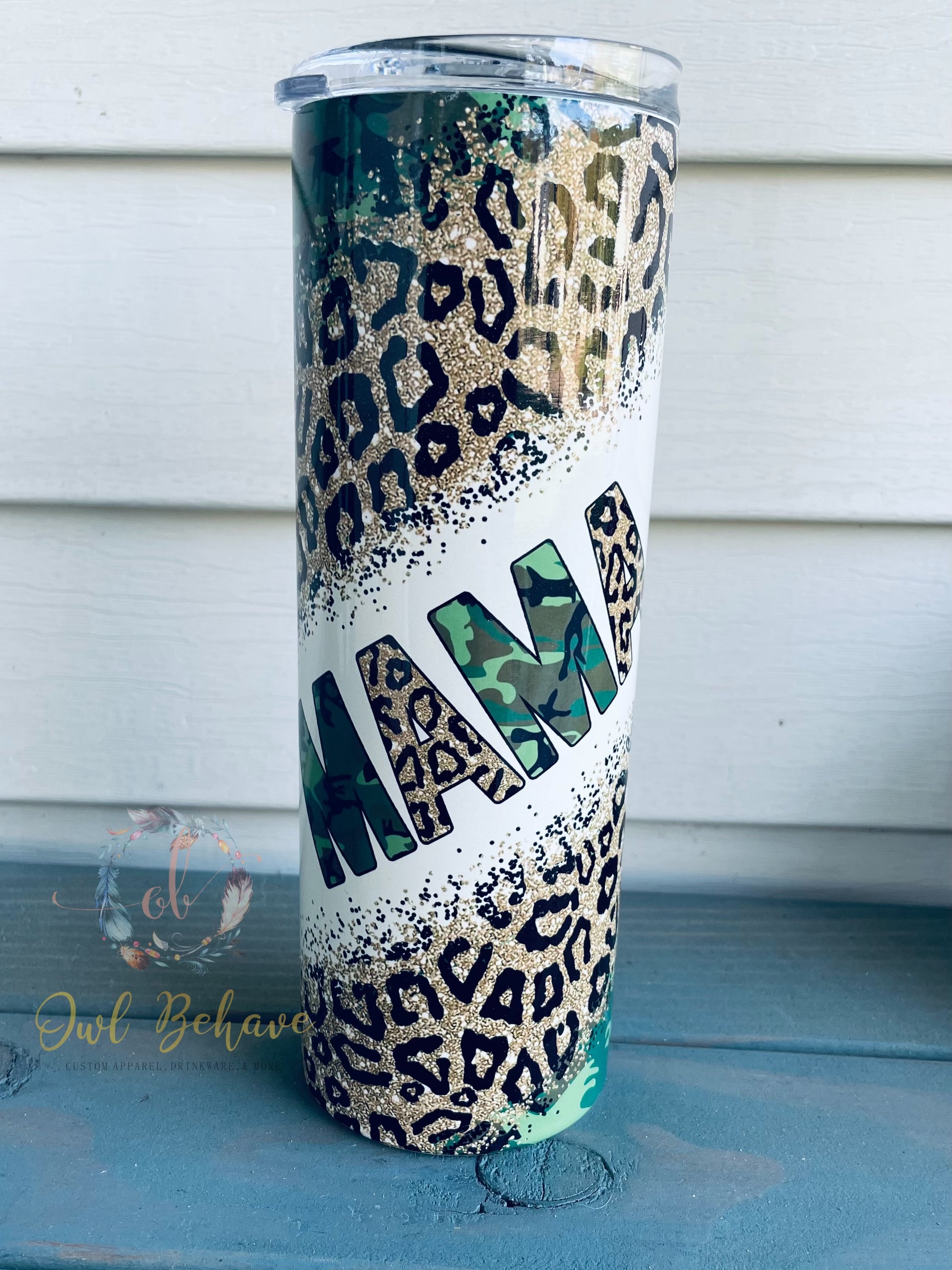 24 OZ OWALA Water Bottle Leopard, Cheetah, Sunflower, Custom Personalized,  Glitter Water Bottle Tumbler Cup 