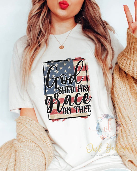 God Shed His Grace On Thee Adult T-shirt