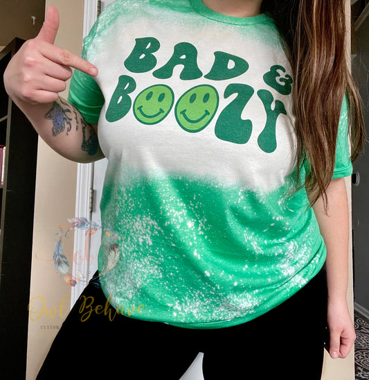 Bad & Boozy Bleached Tee