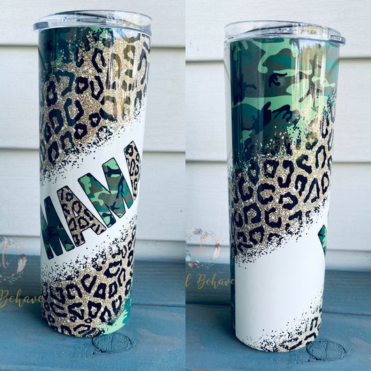 Mama Camo Leopard Sublimation Tumbler