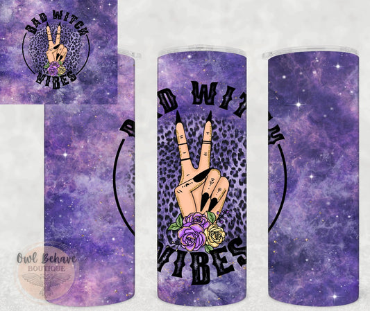 Bad Witch Vibes Purple Sublimation Tumbler
