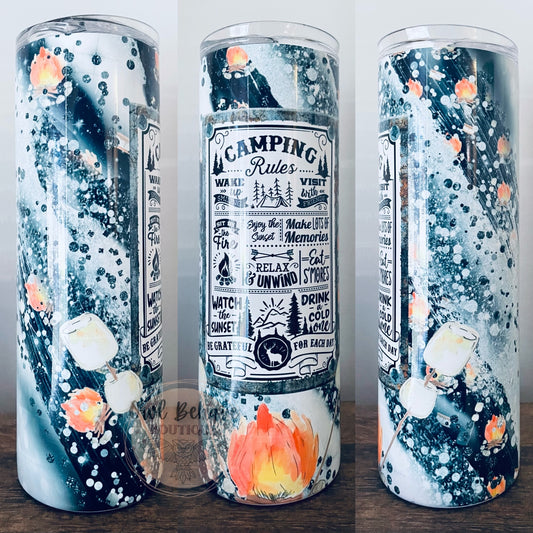 Camping Rules Sublimation Tumbler