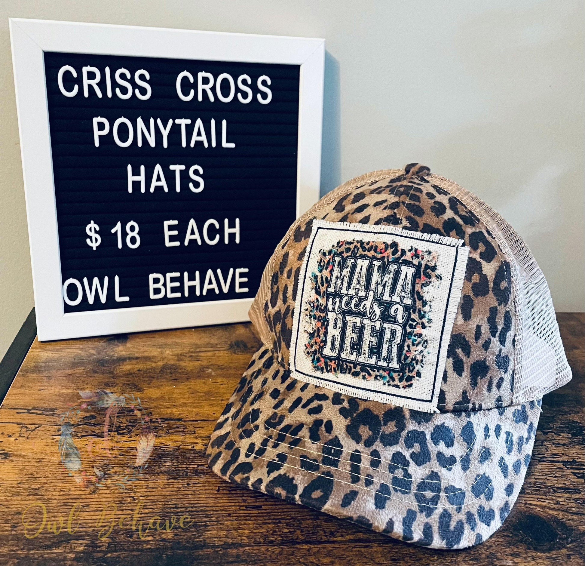 Mama Needs A Beer Criss Cross Ponytail Hat - OwlBehave 