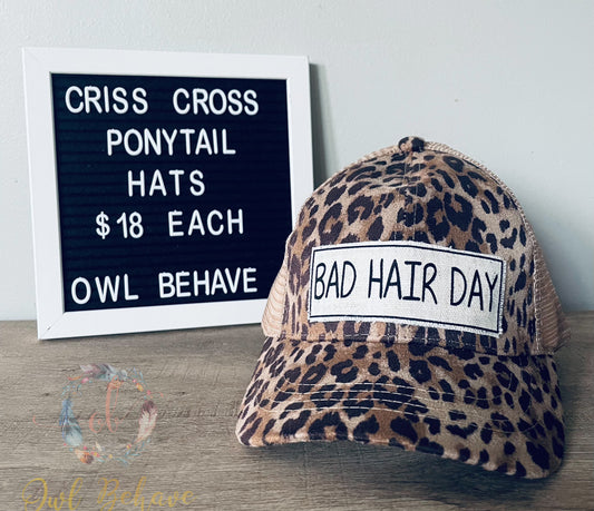Bad Hair Day Criss Cross Ponytail Hat