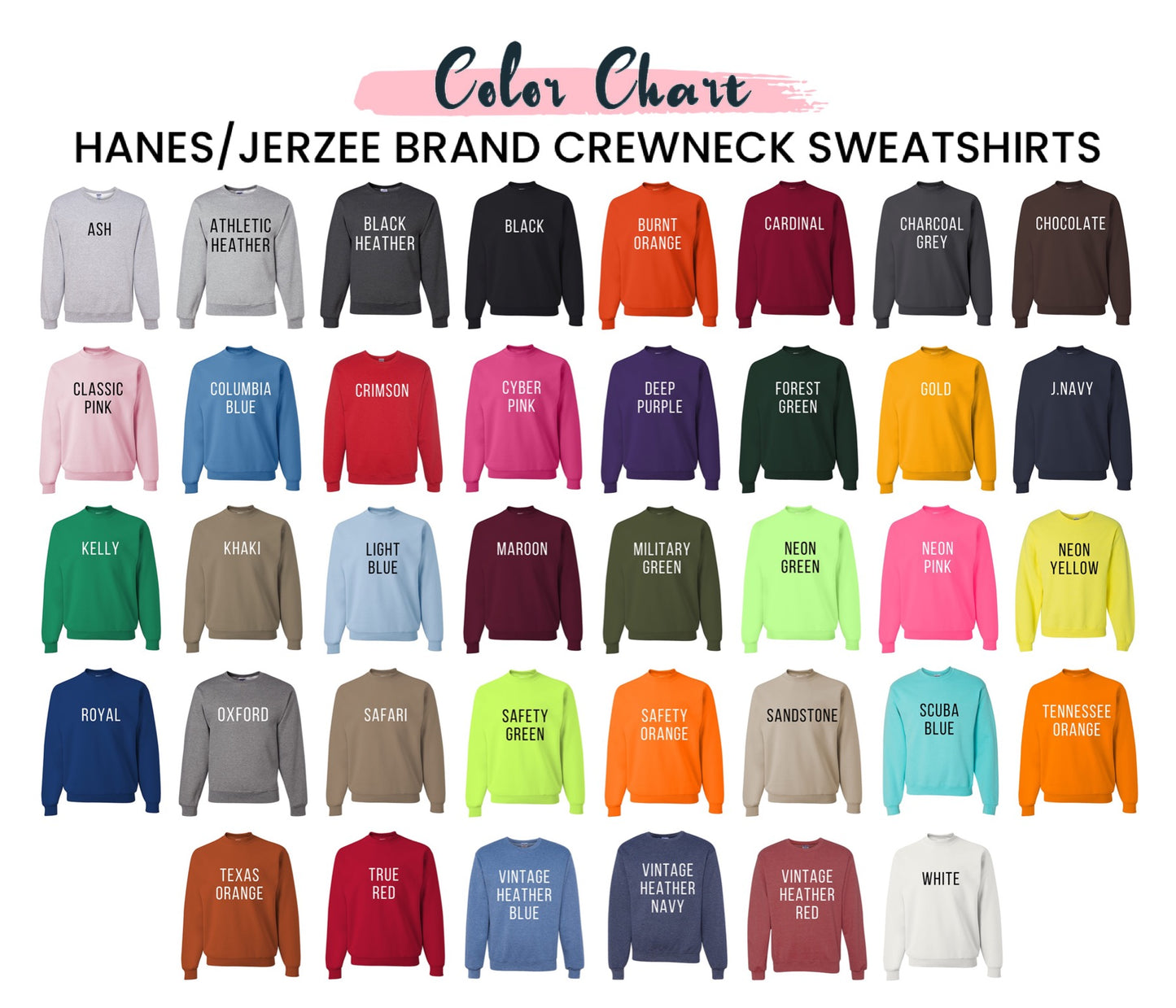 Hanes/Jerzees Brand Crewneck Sweatshirt