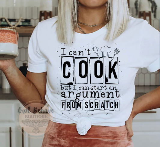 I Can’t Cook Adult T-Shirt